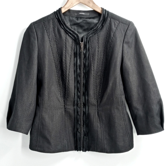 Tahari Jackets & Blazers - Tahari Black Zip Front Black Blazer‎